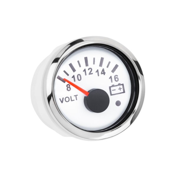 Вольтметр iGauge WKVOW-90W816 52 мм білий (з функцією попередження)