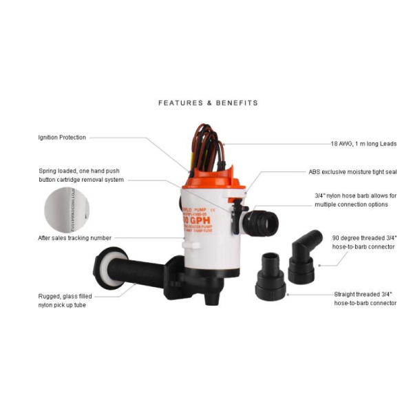 Аератор горизонтальний 600GPH SFBP1-G600-05 Seaflo
