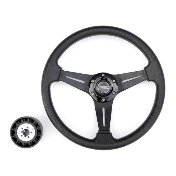 Рулевое колесо Pretech HD-5125D 35 см, хром, чёрное