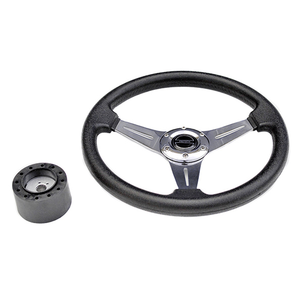 Рульове колесо Pretech 33 см, PU, спиці хром (QC-5125)