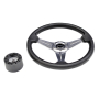 Рульове колесо Pretech 33 см, PU, спиці хром (QC-5125) Рульове колесо Pretech 33 см, PU, спиці хром (QC-5125)