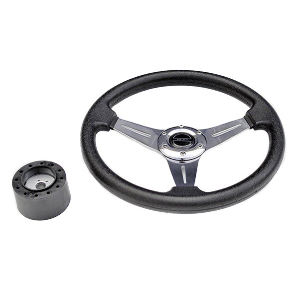 Рулевое колесо Pretech 33 см, PU, спицы хром (QC-5125)