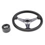 Рульове колесо Pretech 33 см, PU, спиці хром (QC-5125) Рульове колесо Pretech 33 см, PU, спиці хром (QC-5125)