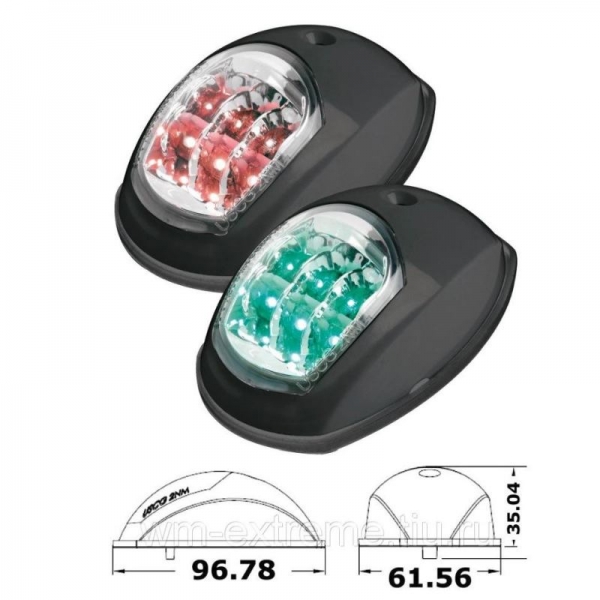 Пара навігаційних вогнів C91106PB-1 LED чорний корпус