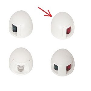 Навігаційний вогонь 00082-LD червоний LED білий корпус
