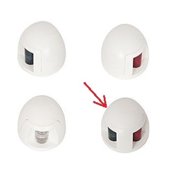 Навигационный огонь 00085-LD красно-зелёный LED белый корпус