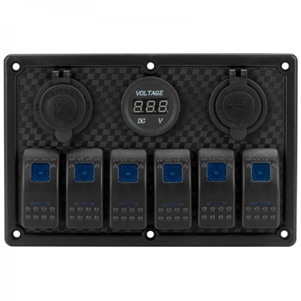 Панель на 6 перемикачів 12/24V (HF60-326B)