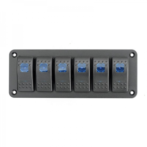 Панель переключения на 6 кнопок синий LED (6 Yuj)