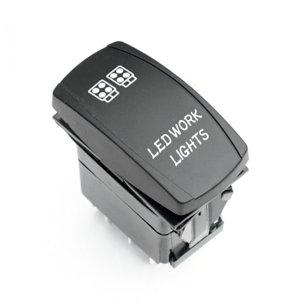 Перемикач Rocket 7P on-off-on синій (10124-01) LED