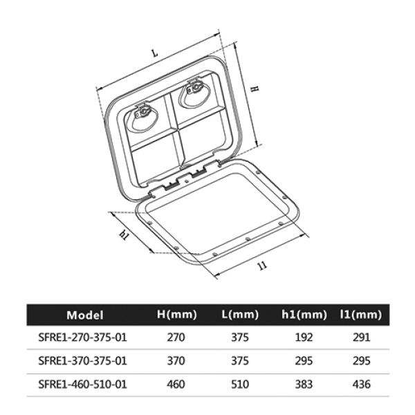 Люк доступу 510x460 мм