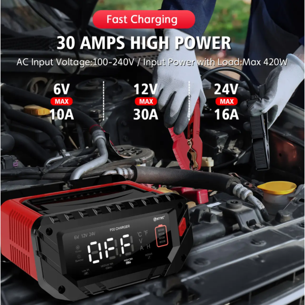 Зарядний пристрій HTRC P30 30A для акумуляторів 6V/12V/24V LiFePO4 AGM