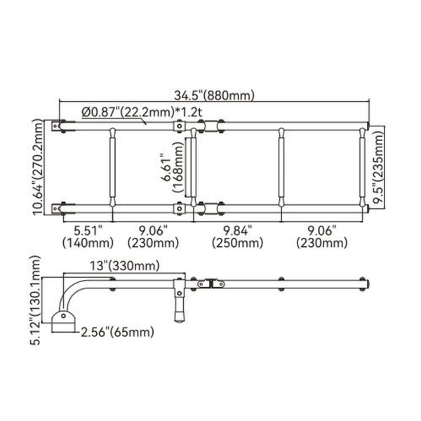 Драбина з нерж. стали SFLD-04-02 4 сходинки