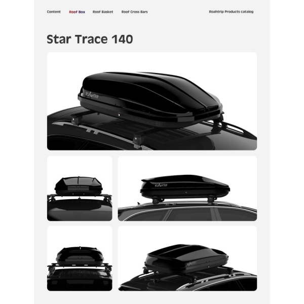 Багажник на дах ROAHTRIP Star Trace 140, ABS+PC, 270 л, Fast кріплення