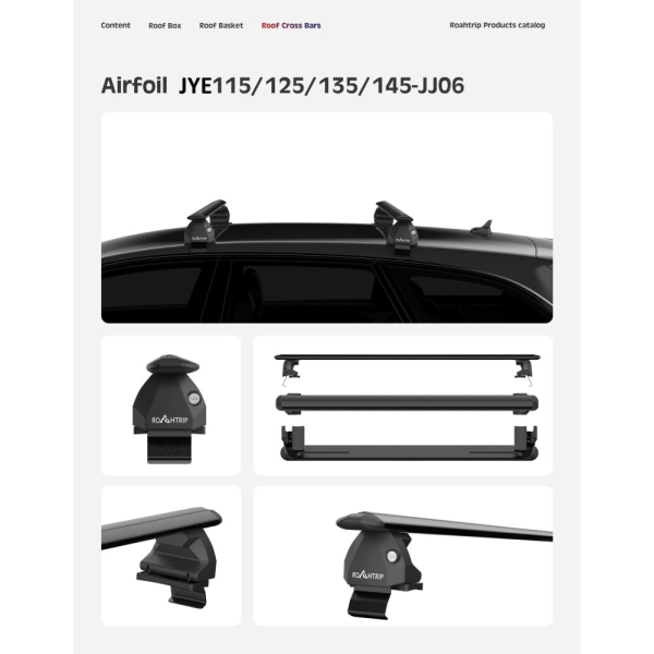 Поперечини на дах ROAHTRIP Heavy-duty 145 см, Bare Car Roof, 150/300 кг, алюміній, JYE145-JJ06