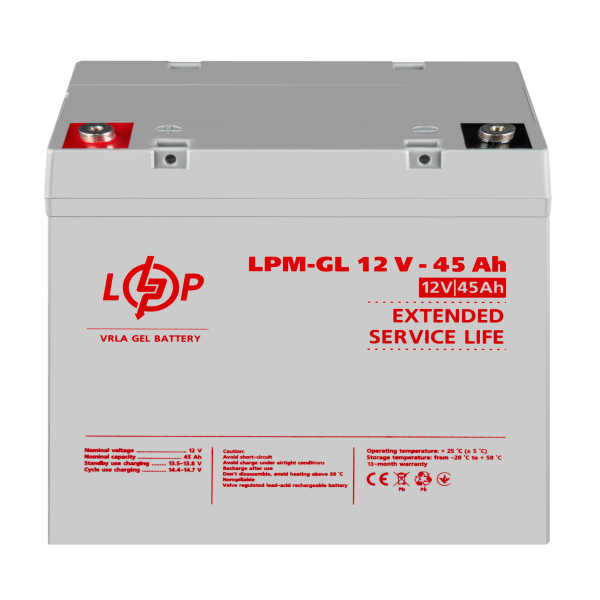Аккумулятор гелевый LPM-GL 12V - 45 Ah