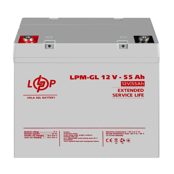Акумулятор гелевий LPM-GL 12V - 55 Ah