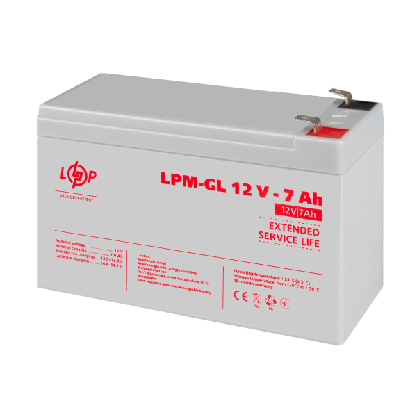 Акуумулятор гелевый LPM-GL 12V - 7 Ah