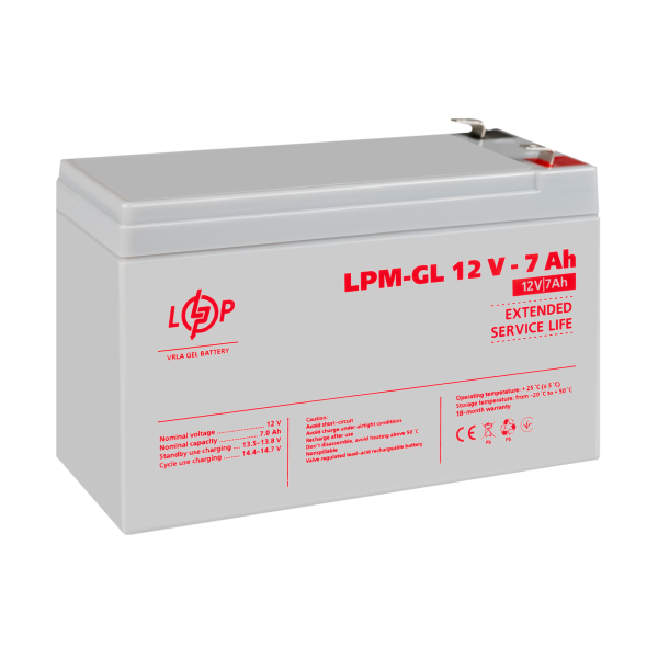 Акуумулятор гелевый LPM-GL 12V - 7 Ah