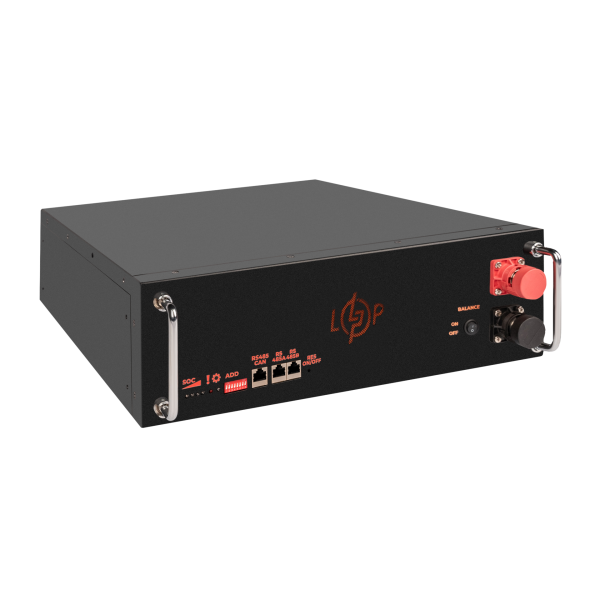 Аккумулятор LP LiFePO4 51,2V - 100 Ah (5120Wh) (BMS SP 100A/50А) RM RS485/CAN LCD BL