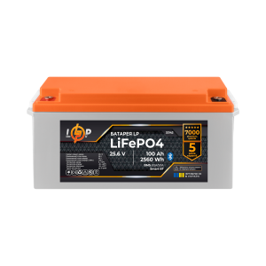 Акумулятор LP LiFePO4 25,6V - 100 Ah (2560Wh) (BMS 80А/50) пластик Smart BT Акумулятор LP LiFePO4 25,6V - 100 Ah (2560Wh) (BMS 80А/50) пластик Smart BT