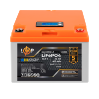 Акумулятор LP LiFePO4 12,8V - 32 Ah (410Wh) (BMS 50А/25A) пластик LCD для ДБЖ