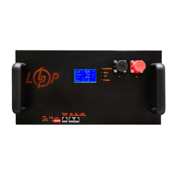 Акумулятор LP LiFePO4 51,2V - 230 Ah (11776Wh) (Smart BMS 200A/100А) з LCD метал RM RS485/CAN