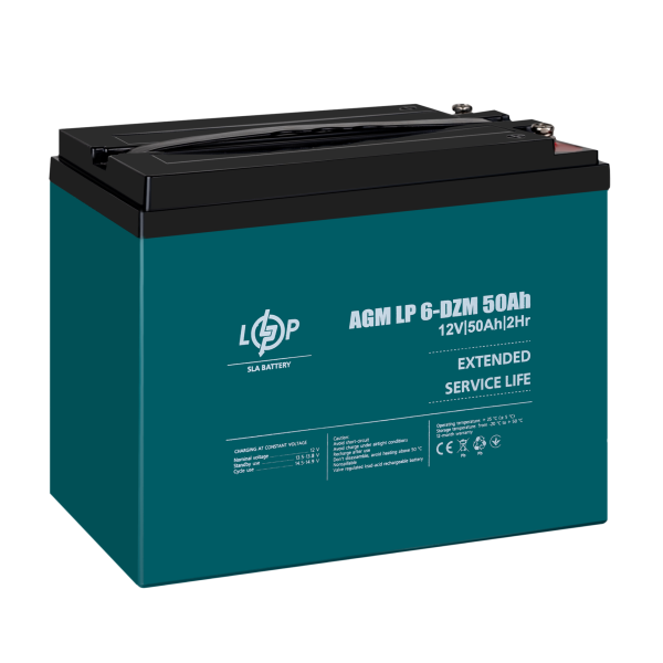 Тяговий свинцево-кислотний AGM акумулятор LP 6-DZM-50 Ah