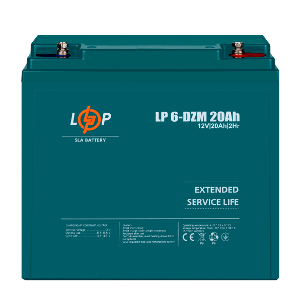 Тяговый свинцово-кислотный AGM аккумулятор LP 6-DZM-20 Ah