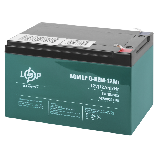 Тяговый свинцово-кислотный AGM аккумулятор LP 6-DZM-12 Ah