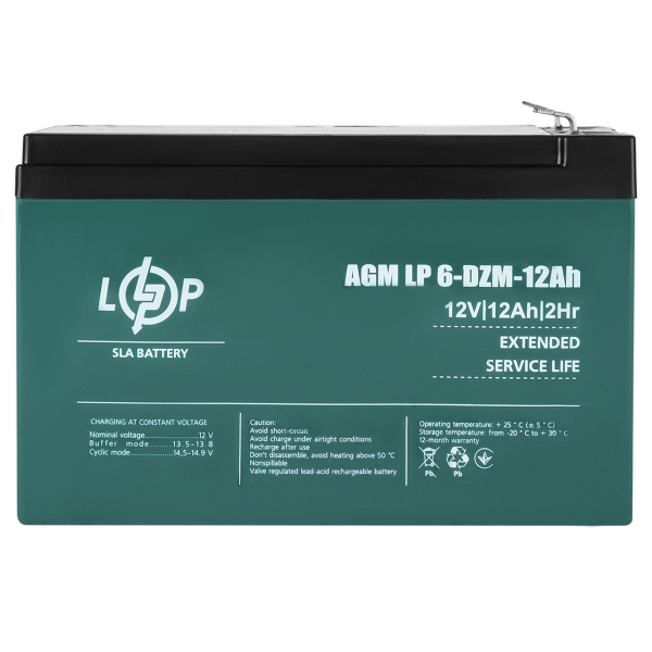 Тяговый свинцово-кислотный AGM аккумулятор LP 6-DZM-12 Ah