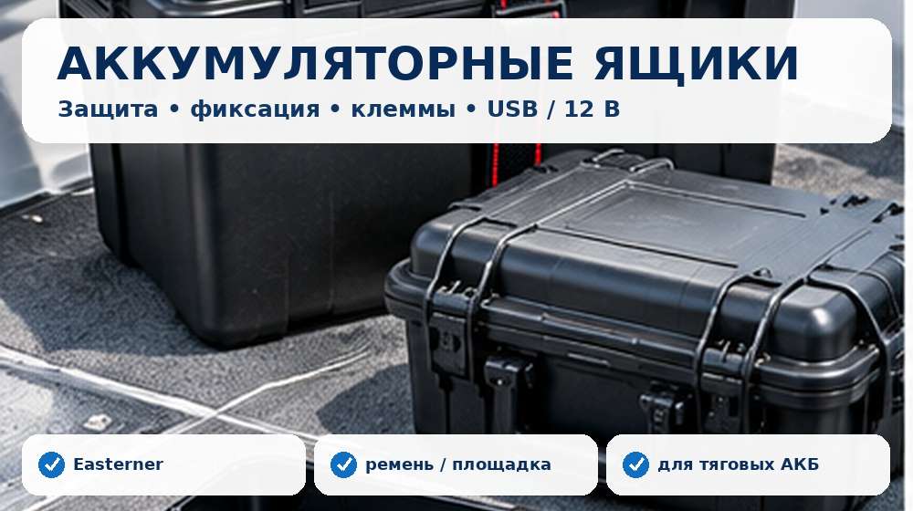 Аккумуляторные ящики, платформы и крепления для тяговых аккумуляторов в лодке