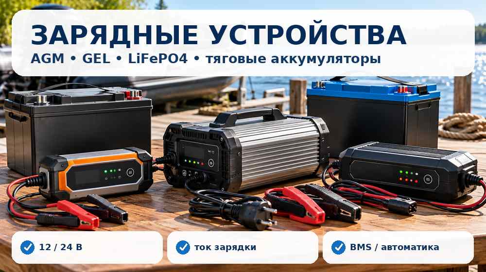 Зарядные устройства для AGM, GEL и LiFePO4 аккумуляторов 12 и 24 В