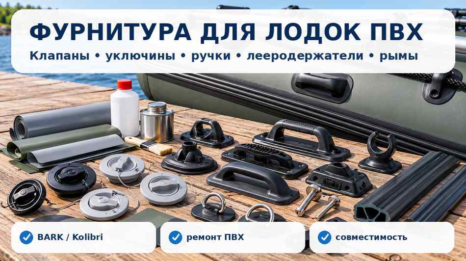 Фурнитура для лодок ПВХ: клапаны, уключины, ручки, рымы, лееродержатели и профили