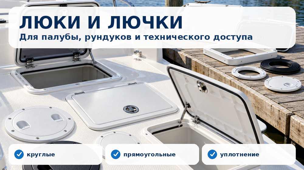 Круглые и прямоугольные палубные люки и лючки для катера