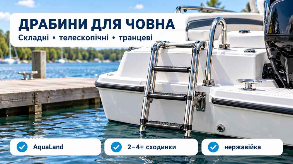 Складні, телескопічні та транцеві драбини для човнів і катерів