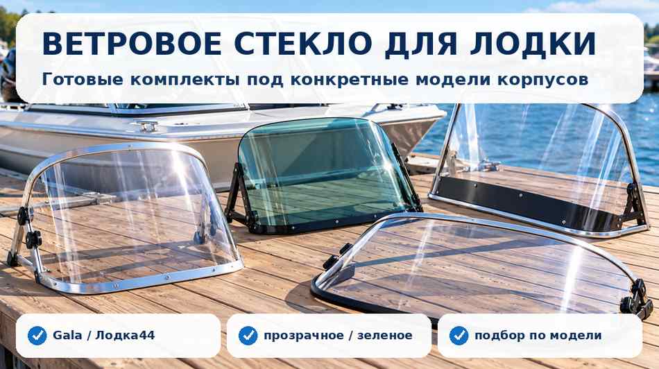 Ветровое стекло для лодок и катеров разной формы и высоты
