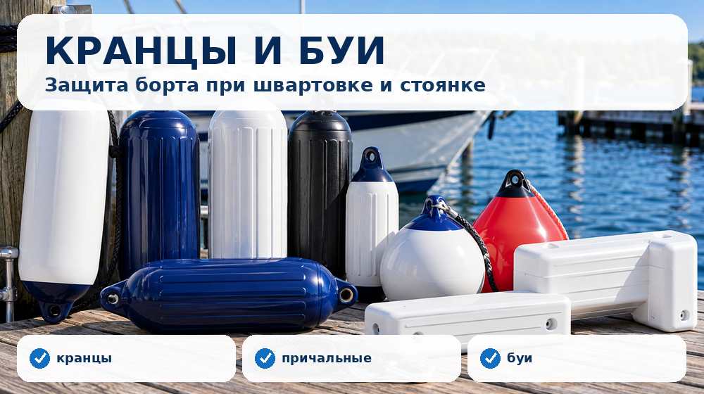 Швартовочные кранцы, причальные отбойники и буи для лодок и катеров