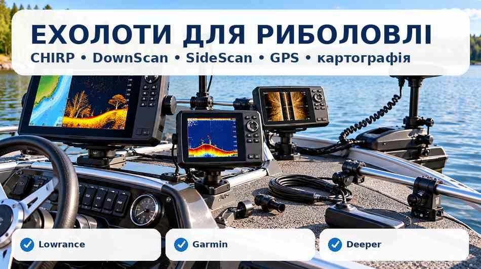 Ехолоти для риболовлі з CHIRP, GPS, DownScan і SideScan