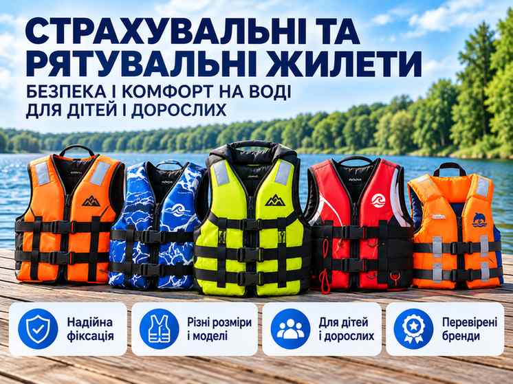 Страхувальні та рятувальні жилети для дітей і дорослих