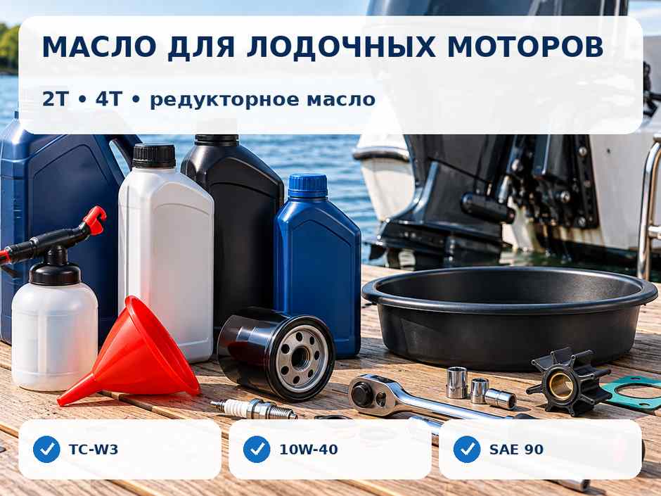 Моторное и редукторное масло для двухтактных и четырехтактных лодочных моторов