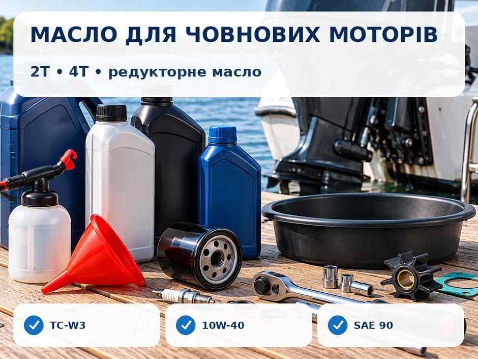 Моторне та редукторне масло для двотактних і чотиритактних човнових моторів