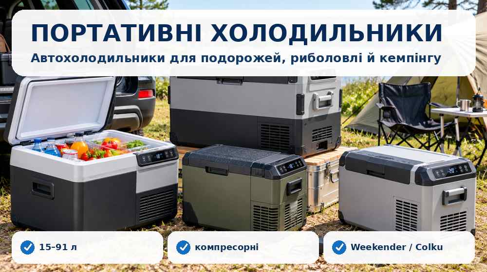 Компресорні портативні автохолодильники для подорожей і кемпінгу