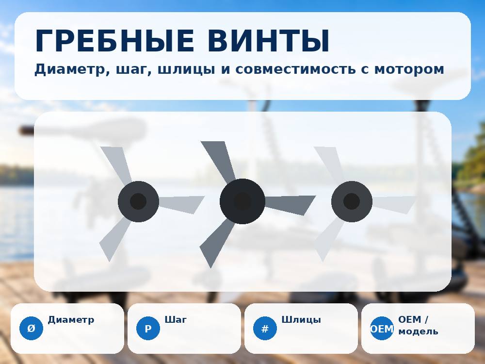 Гребные винты: диаметр, шаг, шлицы и OEM совместимость