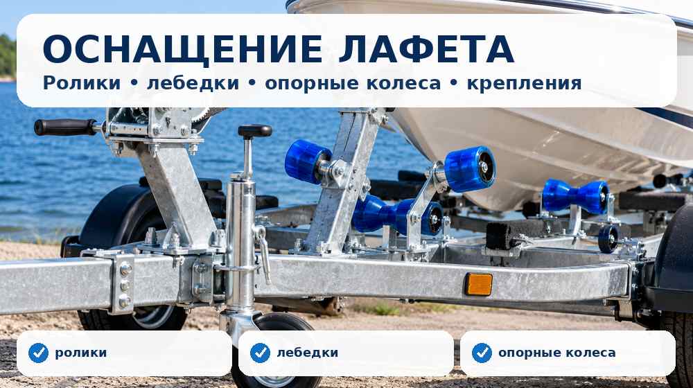 Ролики, опорные колеса, лебедки и комплектующие для лодочного лафета