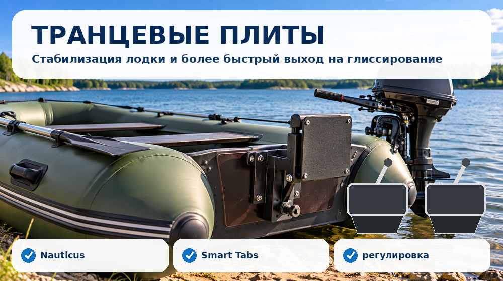 Транцевые плиты Smart Tabs и регулируемые плиты для моторных лодок и катеров