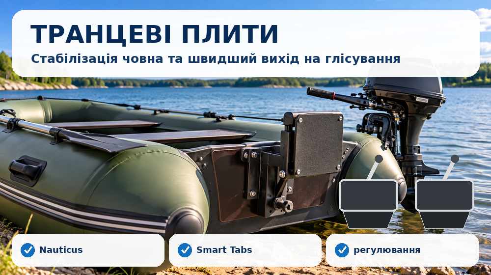 Транцеві плити Smart Tabs і регульовані плити для моторних човнів та катерів